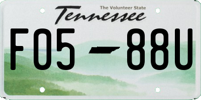 TN license plate F0588U