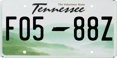 TN license plate F0588Z