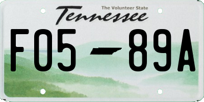 TN license plate F0589A