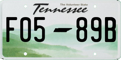TN license plate F0589B