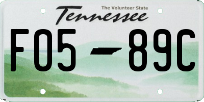 TN license plate F0589C