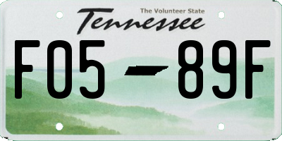 TN license plate F0589F