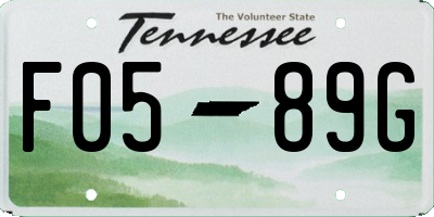 TN license plate F0589G