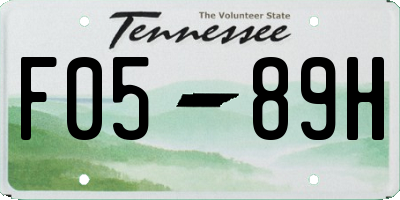 TN license plate F0589H