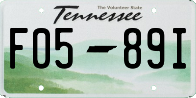 TN license plate F0589I