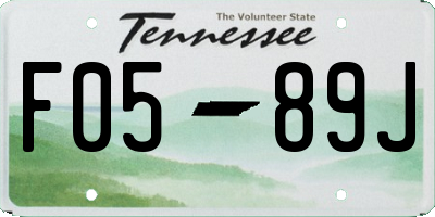 TN license plate F0589J