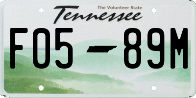 TN license plate F0589M