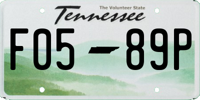 TN license plate F0589P