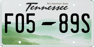 TN license plate F0589S