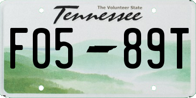 TN license plate F0589T