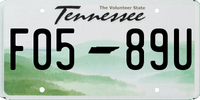 TN license plate F0589U