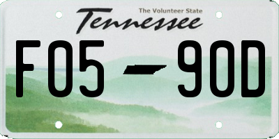 TN license plate F0590D
