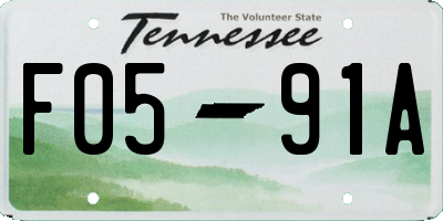 TN license plate F0591A