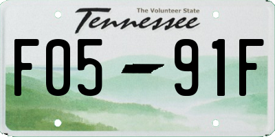 TN license plate F0591F