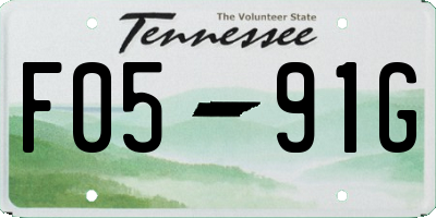 TN license plate F0591G