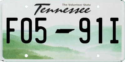 TN license plate F0591I