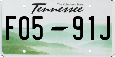 TN license plate F0591J