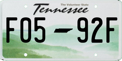 TN license plate F0592F