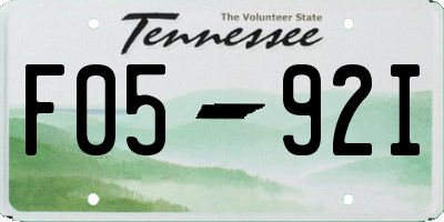 TN license plate F0592I