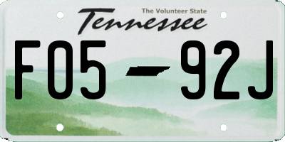TN license plate F0592J