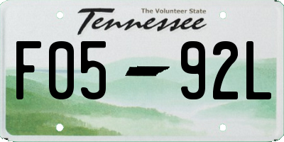 TN license plate F0592L