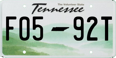 TN license plate F0592T