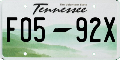 TN license plate F0592X