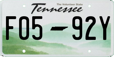 TN license plate F0592Y