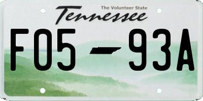 TN license plate F0593A