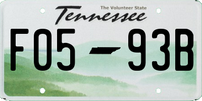 TN license plate F0593B