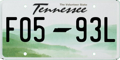 TN license plate F0593L