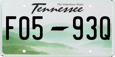 TN license plate F0593Q