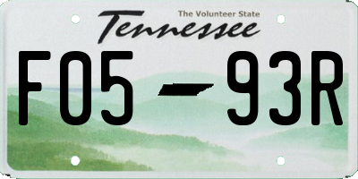 TN license plate F0593R
