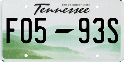 TN license plate F0593S