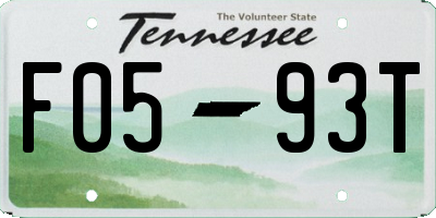 TN license plate F0593T