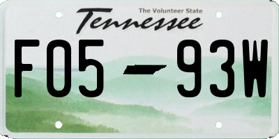 TN license plate F0593W