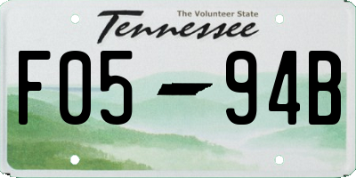 TN license plate F0594B