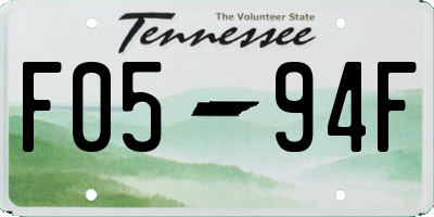 TN license plate F0594F
