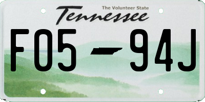 TN license plate F0594J