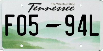 TN license plate F0594L