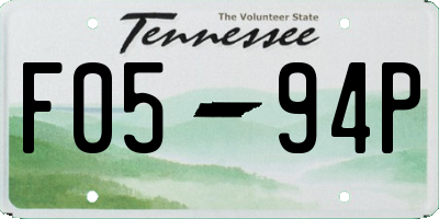 TN license plate F0594P