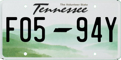 TN license plate F0594Y