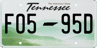 TN license plate F0595D