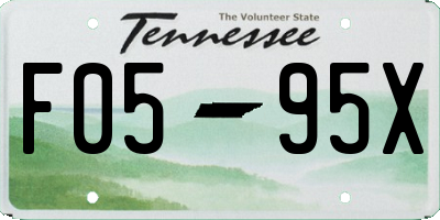 TN license plate F0595X