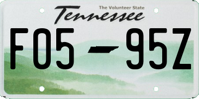 TN license plate F0595Z