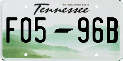 TN license plate F0596B