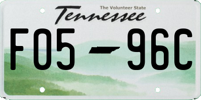 TN license plate F0596C
