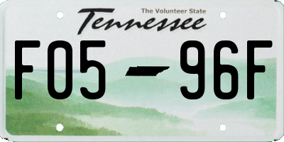 TN license plate F0596F