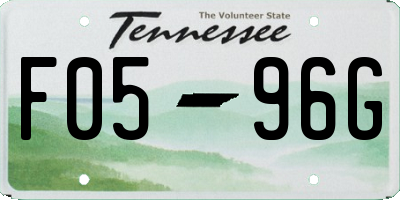 TN license plate F0596G