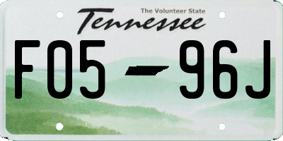 TN license plate F0596J